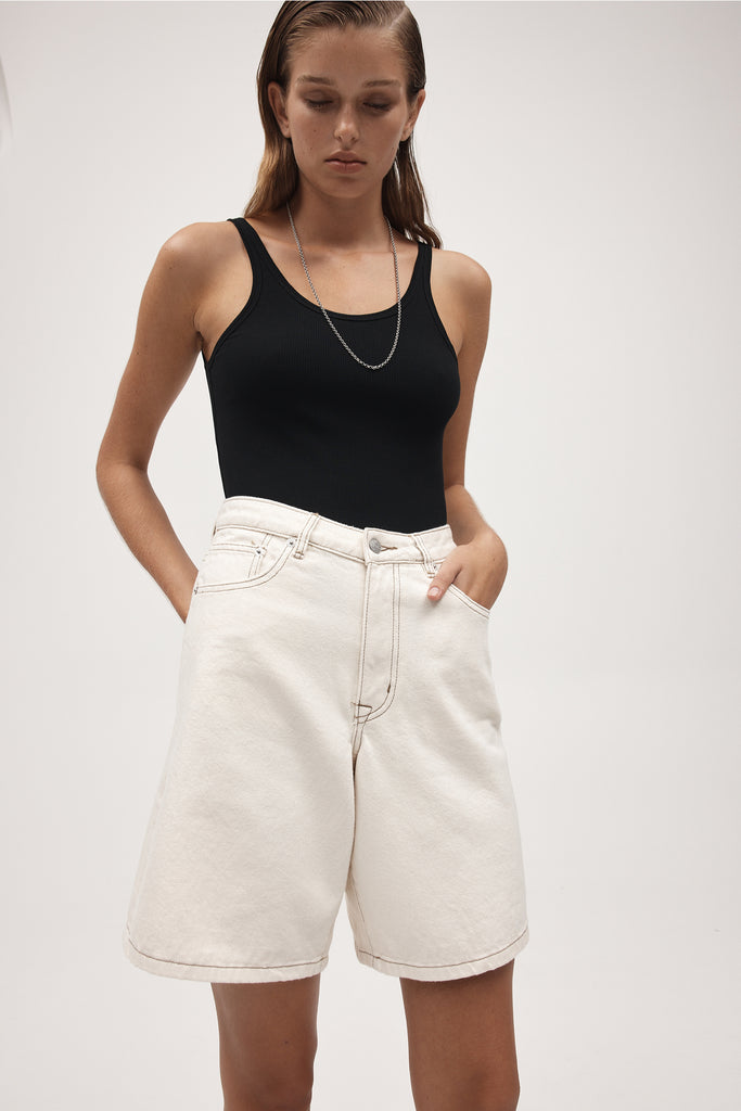 Marle Relaxed Jean Short - Organic Cotton - Ecru