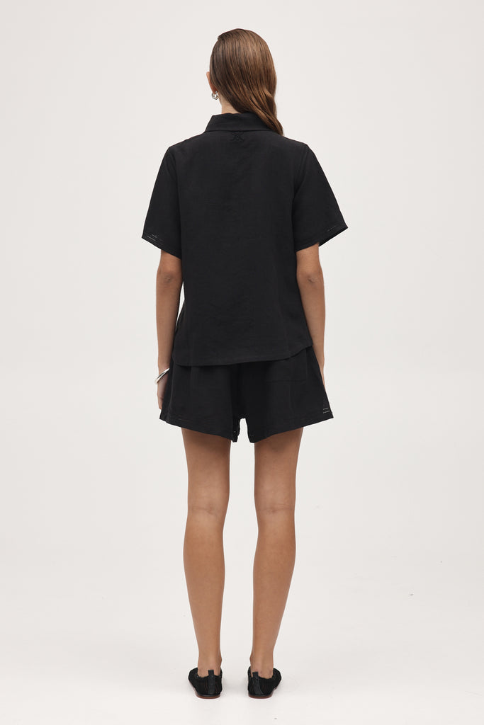 Marle Sunny Shirt - Linen - Black