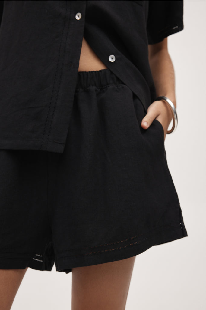 Marle Sunny Shirt - Linen - Black