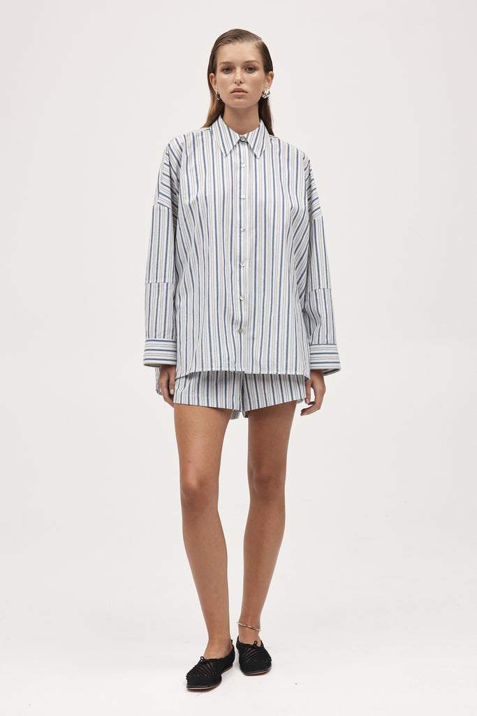 Marle Edie Shirt - Cotton - Cerulean Stripe