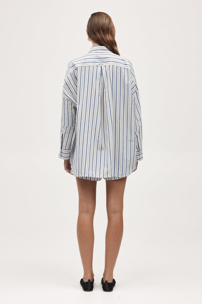 Marle Edie Shirt - Cotton - Cerulean Stripe