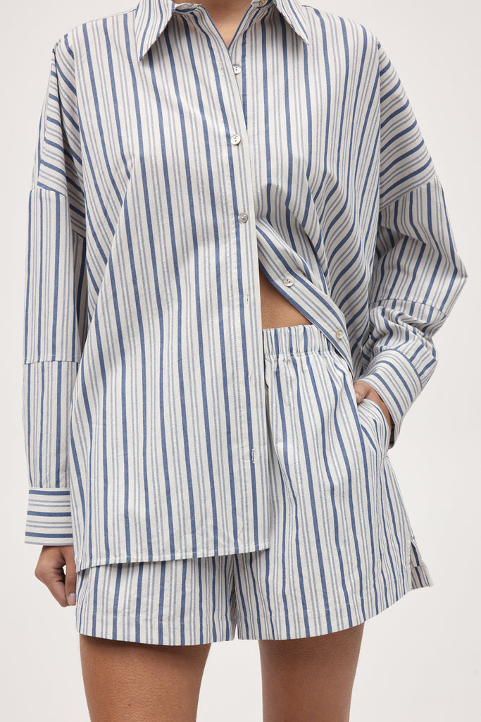 Marle Edie Shirt - Cotton - Cerulean Stripe