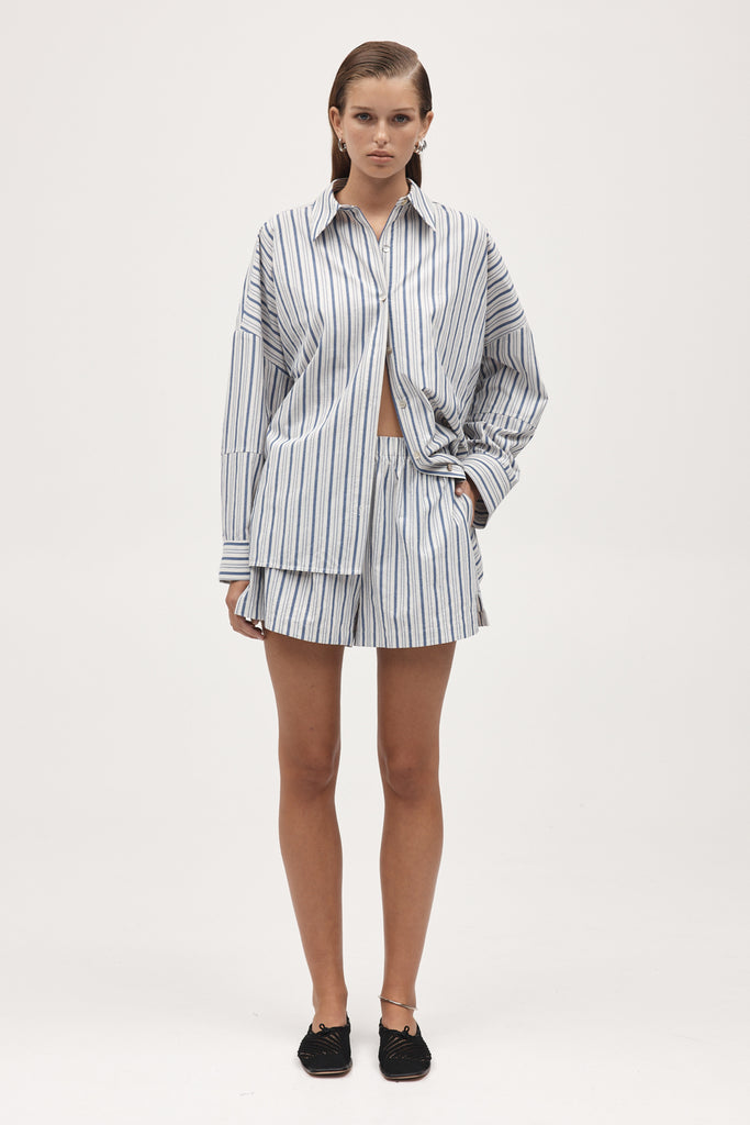 Marle Edie Shirt - Cotton - Cerulean Stripe