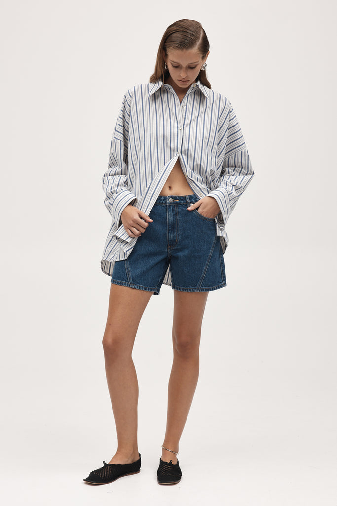 Marle Edie Shirt - Cotton - Cerulean Stripe