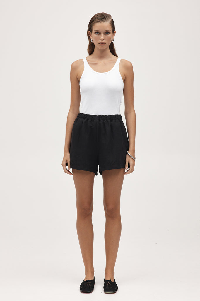 Marle Esme Short - Linen - Black