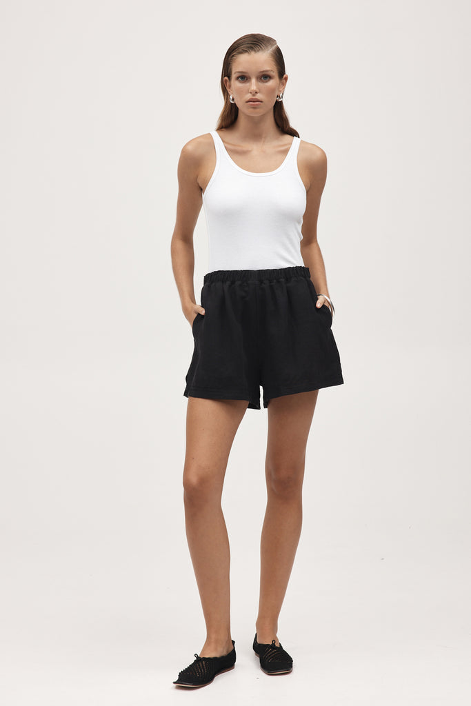 Marle Esme Short - Linen - Black