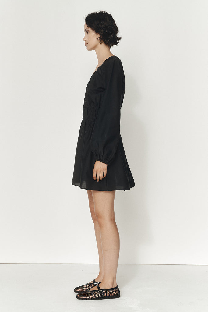 Marle Theresa Dress - Cotton/Silk - Black
