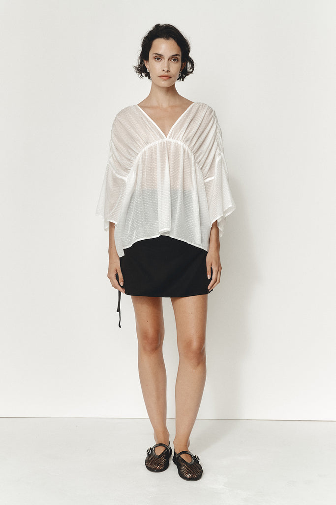 Marle Francine Top - Cotton/Silk - Ivory