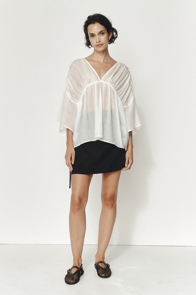 Marle Francine Top - Cotton/Silk - Ivory