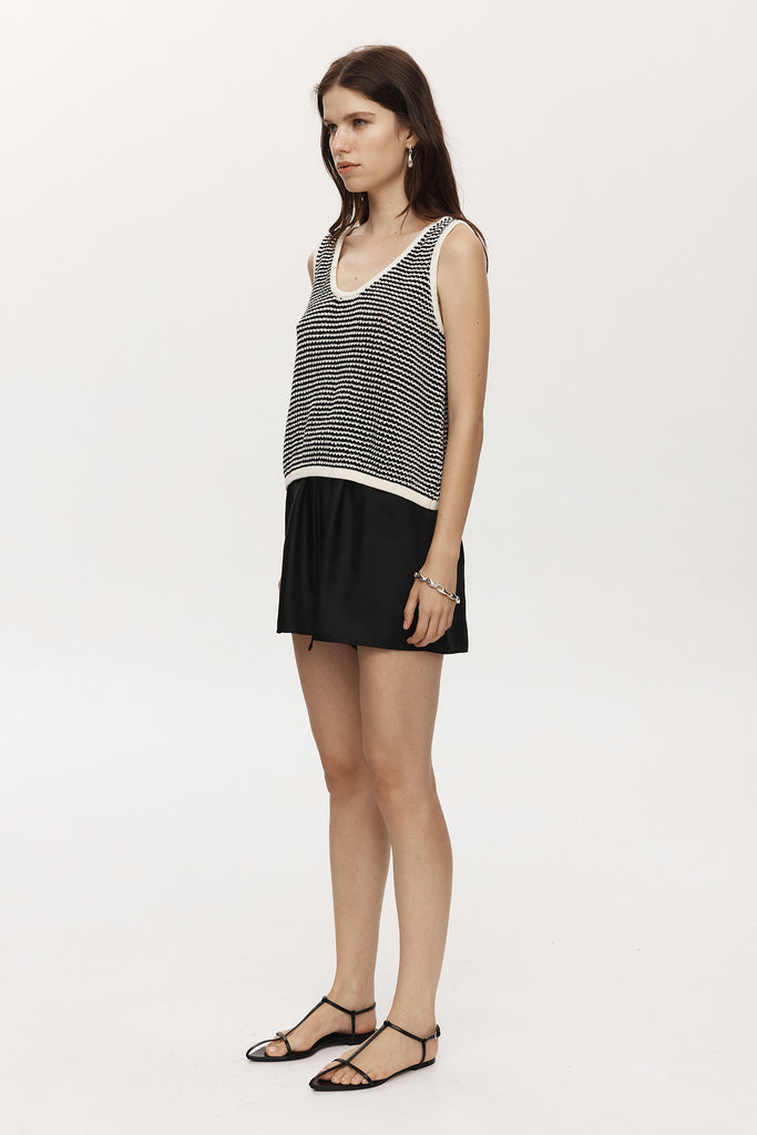 Marle Nova Top - Cotton - Black/Ivory