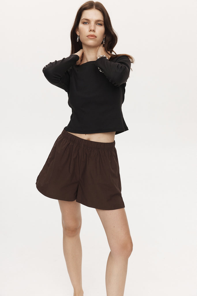 Marle Alisa Short - Cotton - Chocolate