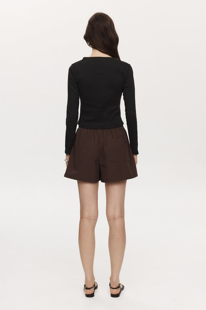 Marle Alisa Short - Cotton - Chocolate