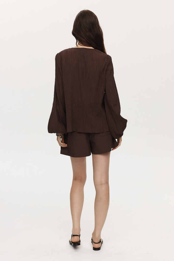 Marle Della Top - Cotton - Chocolate