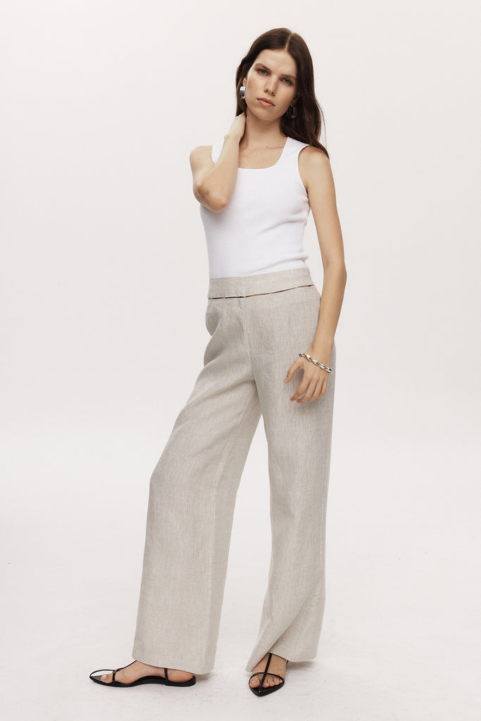 Marle Kyra Pant - Linen - Birch