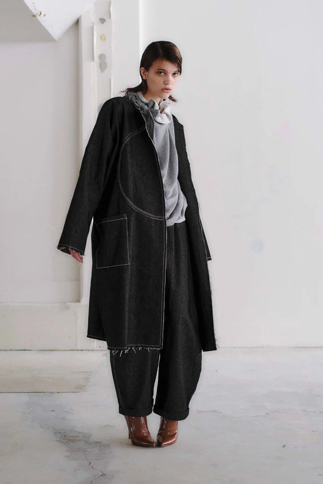 Otsu Kaguya Cropped Cotton/Polyester Denim - Black 🖤 RESTOCKED