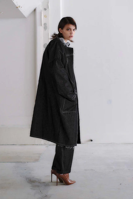 Otsu Kaguya Cropped Cotton/Polyester Denim - Black 🖤 RESTOCKED