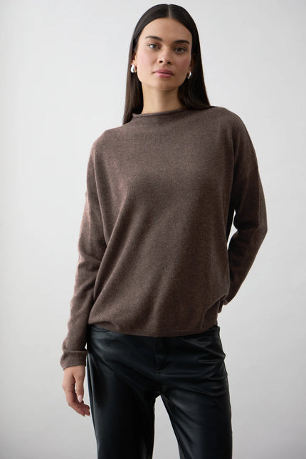 Mia Fratino Sloane Mock Neck - Espresso