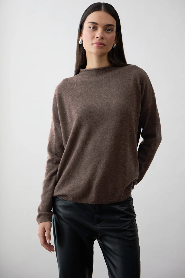 Mia Fratino Sloane Mock Neck - Espresso