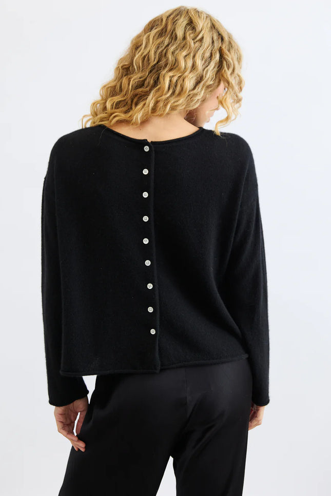 Mia Fratino Reversable Button Cardi - Black