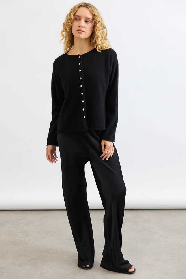 Mia Fratino Reversable Button Cardi - Black