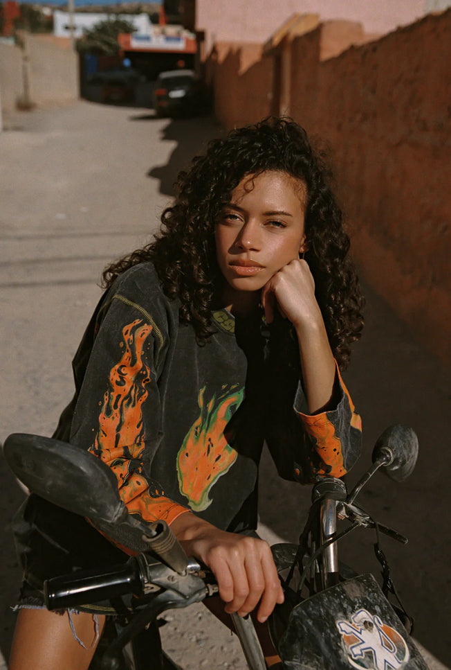 Kinga Csilla Flaming Heart Tommy Tee - Black