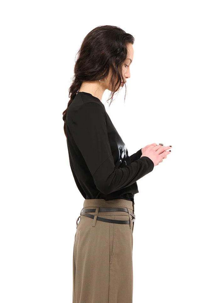 NOM*d Base Long Sleeve - White Fans Stencil