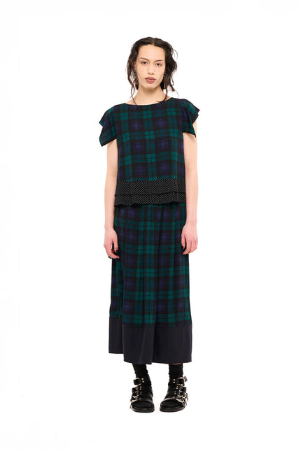 NOM*d Compilation Skirt - Viscose - Blackwatch Tartan