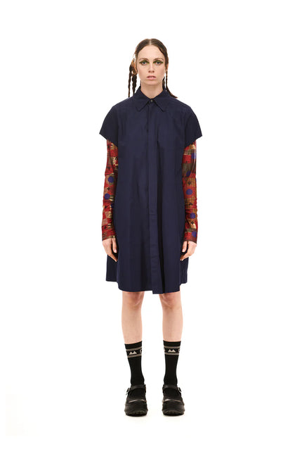 Nom*d Grid Shirt Dress - Midnight