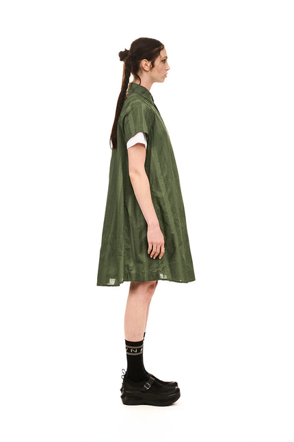Nom*d Grid Shirt Dress - Green Olive