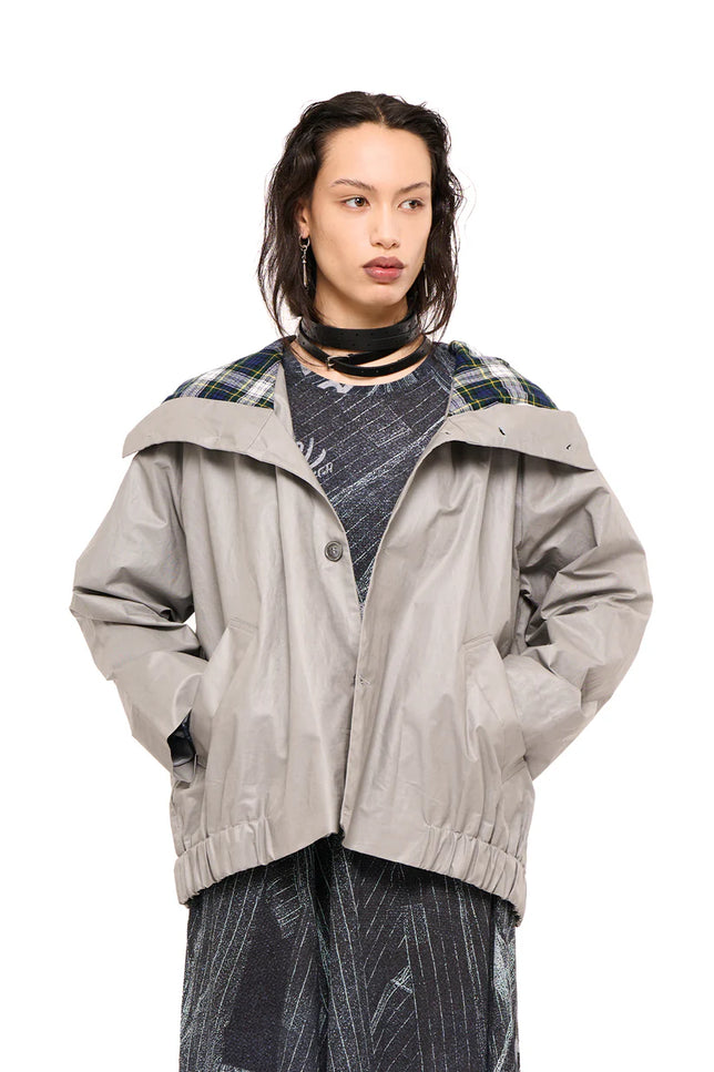 Nom*d Neighbourhood Parka - Coated Linen Cotton - Silver