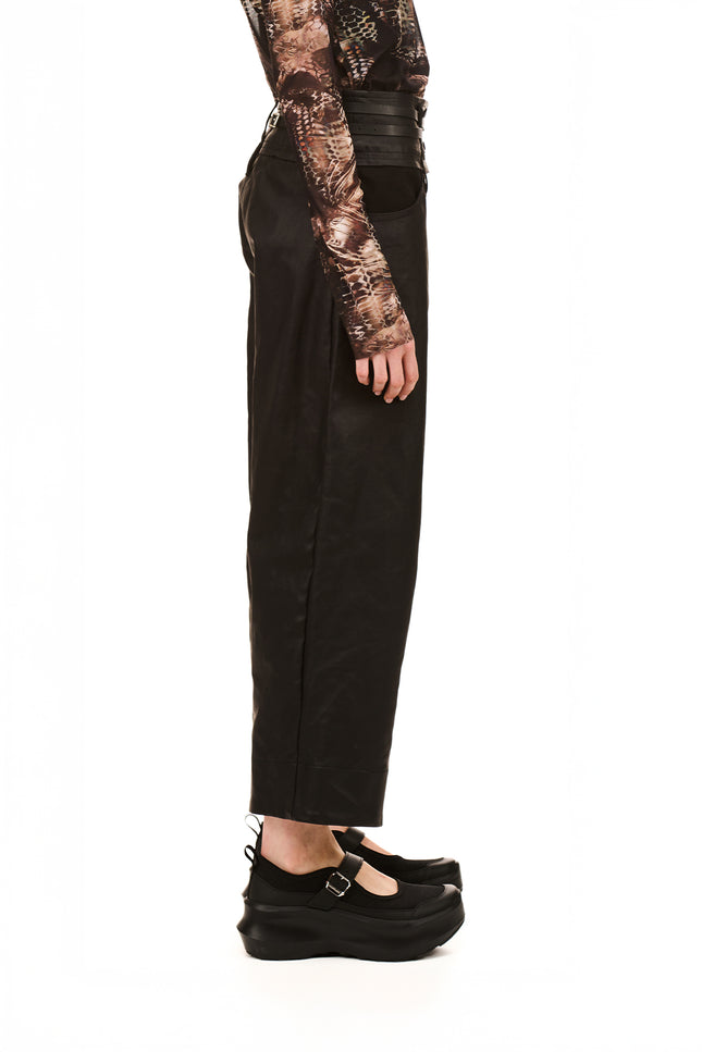 Nom*d Novel Trouser - Rubber Coated Denim - Blackish