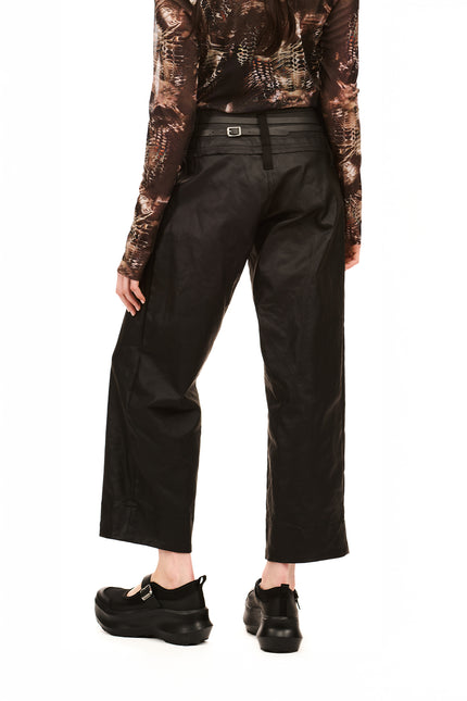 Nom*d Novel Trouser - Rubber Coated Denim - Blackish