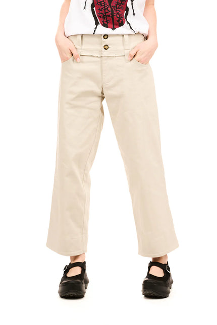 Nom*d Novel Trouser - Cotton/Lycra - Stone