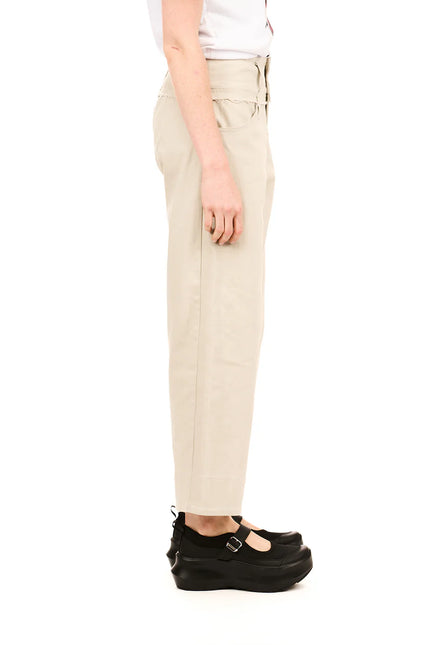 Nom*d Novel Trouser - Cotton/Lycra - Stone