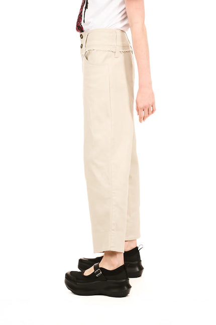 Nom*d Novel Trouser - Cotton/Lycra - Stone