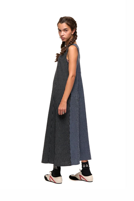 NOM*d Replay Dress - Black n Blue Stripe