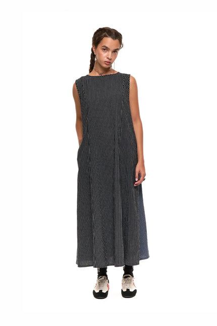 NOM*d Replay Dress - Black n Blue Stripe