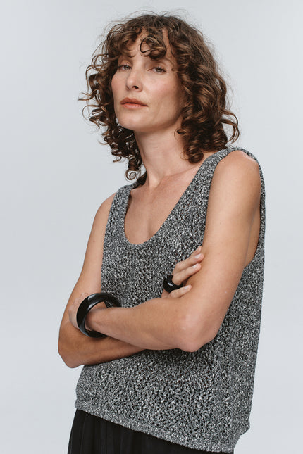 Marle Nova Top - Black/Ivory Melange