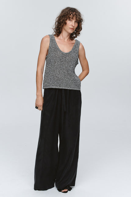 Marle Nova Top - Black/Ivory Melange