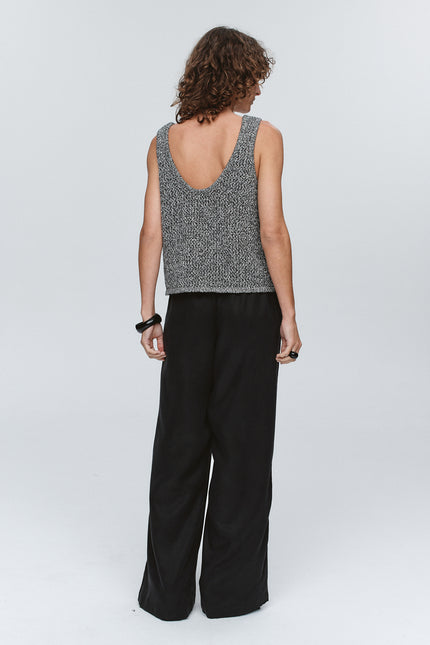 Marle Nova Top - Black/Ivory Melange