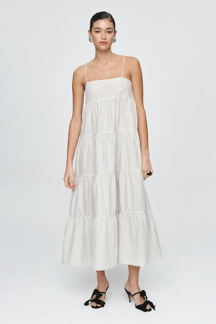Marle Ophelia Dress - Cotton - Pinstripe