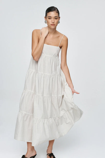 Marle Ophelia Dress - Cotton - Pinstripe