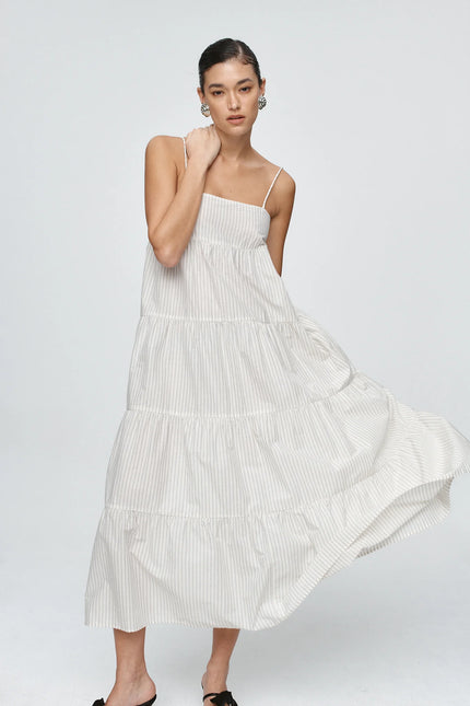 Marle Ophelia Dress - Cotton - Pinstripe