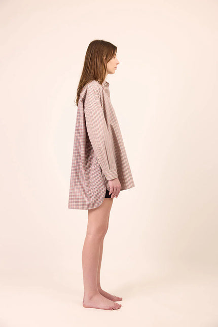 Pharlain Billie Shirt - Red/Tan Stripe