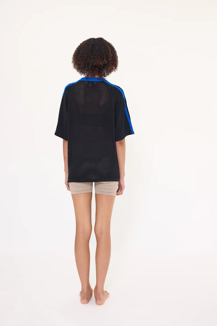 Pharlain Game Top - Black/Electric Blue