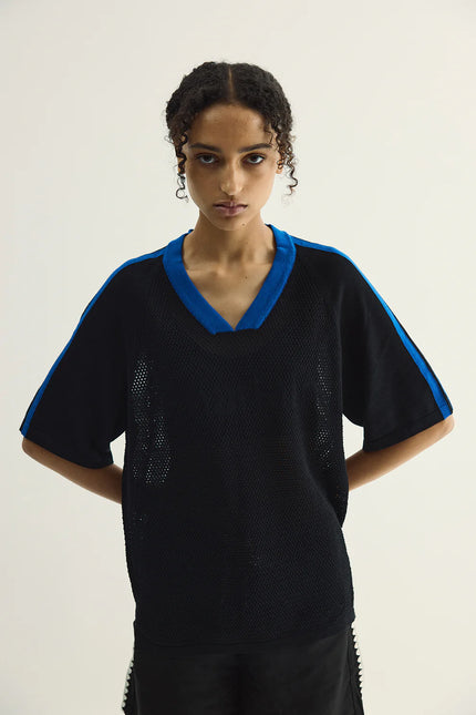 Pharlain Game Top - Black/Electric Blue