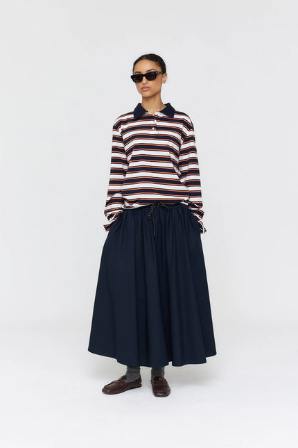 Ricochet Alonso Polo Stripe - Ink + Cream