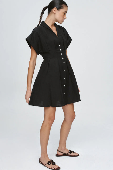 Marle Riri Dress Linen - Black