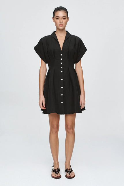 Marle Riri Dress Linen - Black