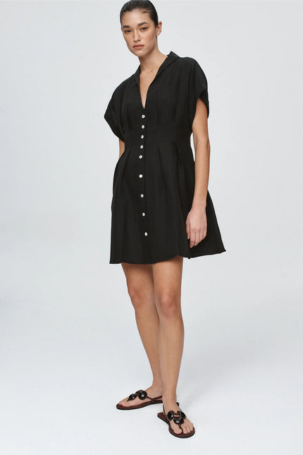 Marle Riri Dress Linen - Black